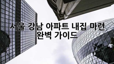 서울 강남 아파트 내집 마련 완벽 가이드