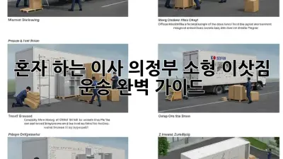 혼자 하는 이사? 의정부 소형 이삿짐 운송 완벽 가이드