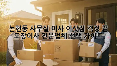 논현동 사무실 이사, 이삿짐 걱정 끝! 포장이사 전문업체 선택 가이드